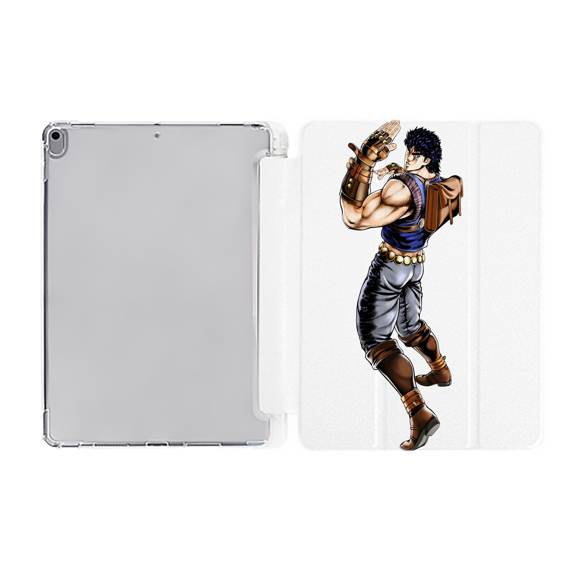 （画像用） ジョジョの奇妙な冒険 /ジョナサン?ジョースター JoJo's Bizarre Adventure Jonathan Joestar IPad ケース ペン収納付き 三つ折りスタンド PUレザー×シリコン 対応機種9.5/10.5/10.9インチ